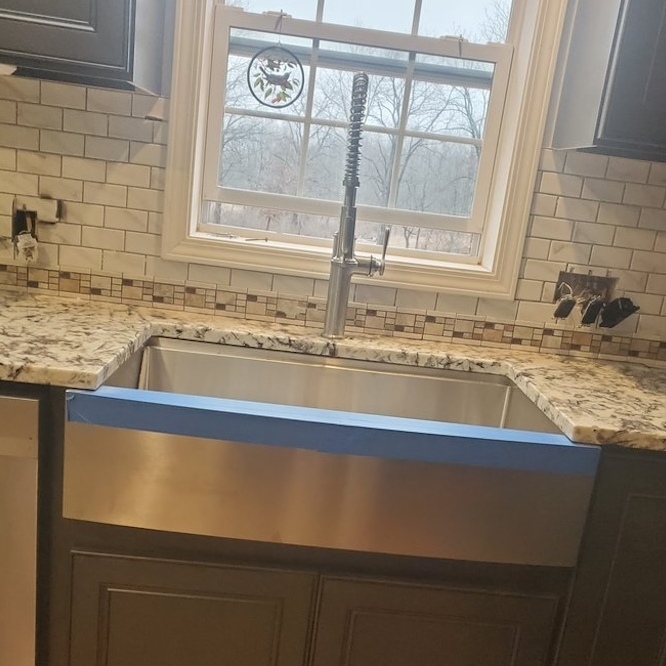 A newly installed sink.
